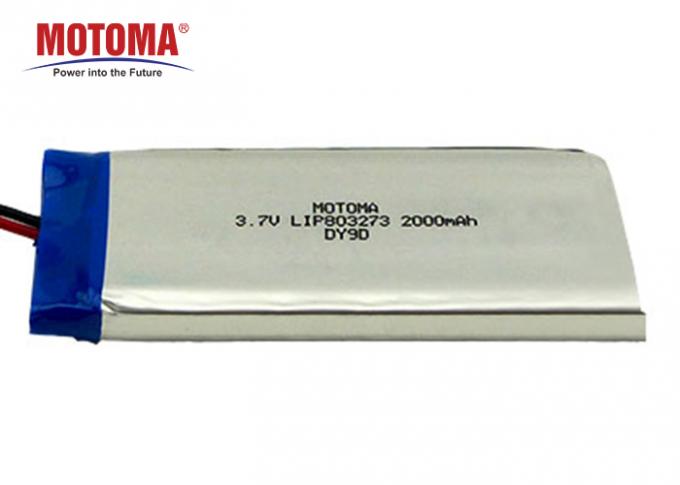 ULの証明の高容量のLipo電池803273 3.7V 2000mah 0